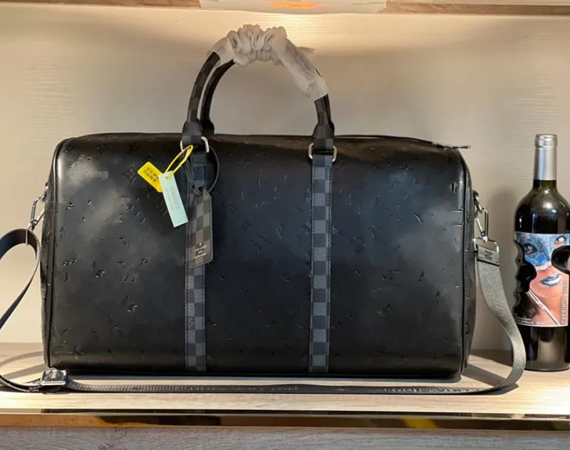 Luxury Brand Bags Mens Duffel Bags Embossed Letter Splicing Plaid Handbags Designer Women Keepall Travel Bag Gym Bags Yoga Fitness Bag Mens Luggage Bag Shoulder Bags
