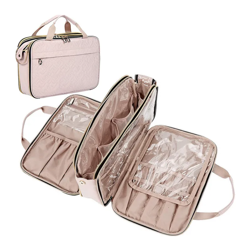 Bolsas de cosméticos Estojos Bolsas de cosméticos para mulheres Viagens à prova d'água Multicamadas Organizadores de higiene pessoal para artigos de higiene de tamanho completo Pincéis Bolsa de maquiagem 230729