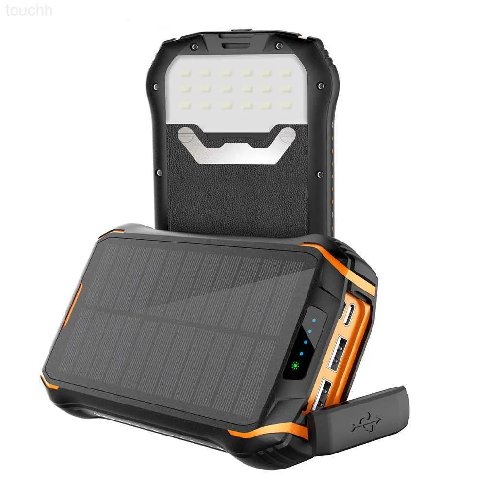 Power Bank per telefono cellulare Solar Power Bank 26800mAh Caricabatterie wireless portatile Powerbank Dual USB Tipo C Batteria esterna per iPhone 11 Xiaomi Mi PoverBank L230728