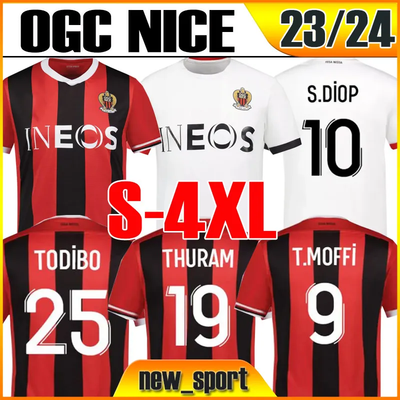 23 24 OGC Nice Soccer Jerseys 2023 2024 #7 Delort Diop #10 Atal Dolberg Todibo Kluivert Claude Claude-Maurice Maillot de Foot Lemina Stengs Boudaoui Football Shirts Top