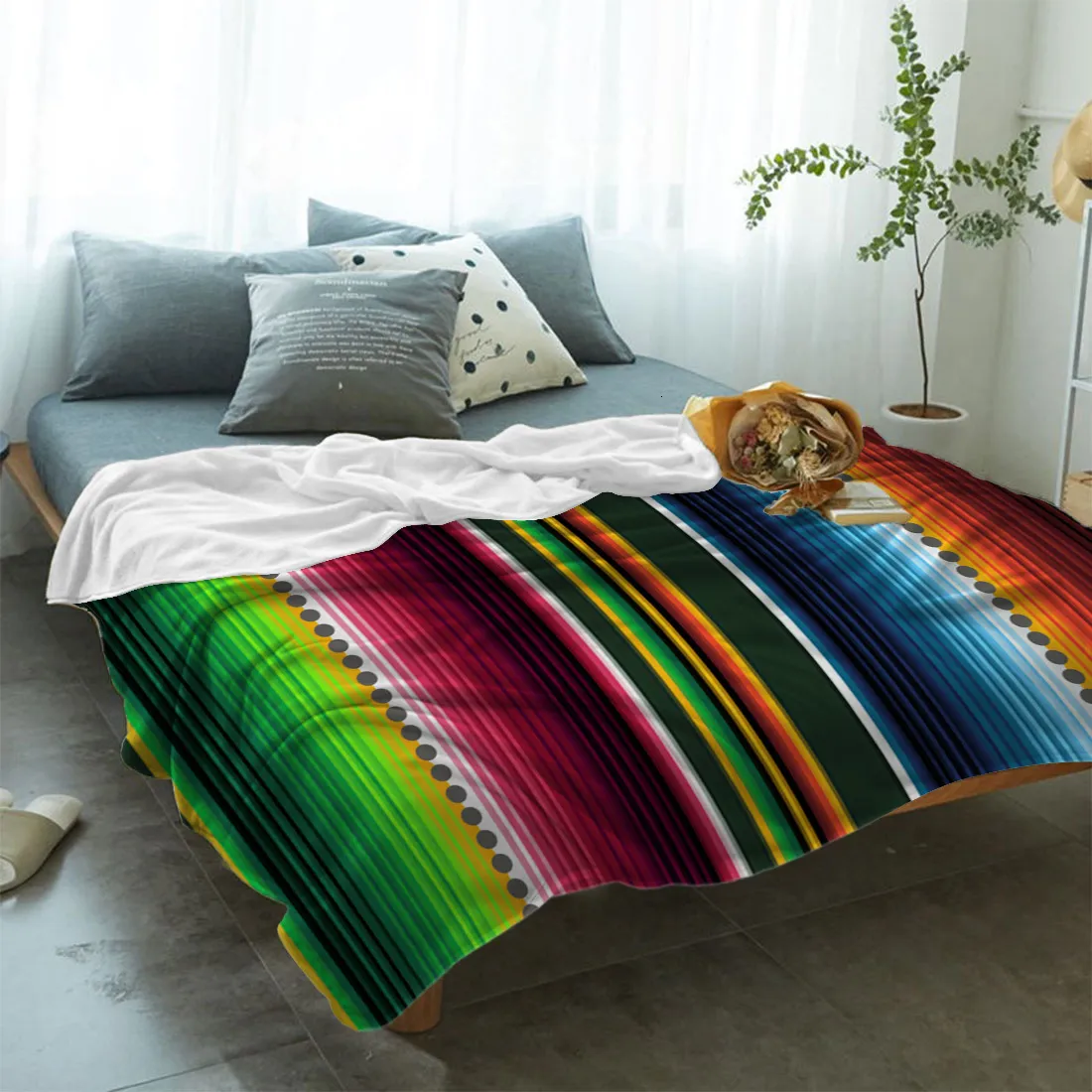 Blankets Swaddling Mexican Stripes Colorful Stripes Coral Fleece Blanket Soft Warm Outdoor Travel Throw Blankets Adult Kids Winter TV Blankets King 230729 From 13 2 DHgate