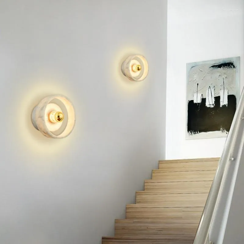 Vägglampa modern nordisk design marmor monterad sconce el sovrum sovrum vardagsrum bakgrund gång veranda ljus