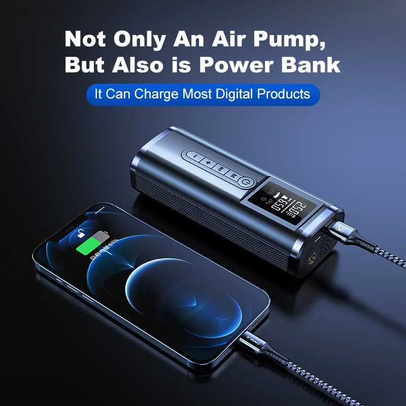 Cell Phone Power Banks Cafele 12V 150PSI Bicycle Pump Used For Car