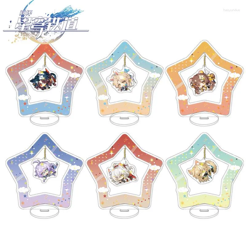 Keychains Mobile Game Anime 16cm höjd Honkai Star Rail Interlayer Laser Pendant Akryl Standee No.1-No.30