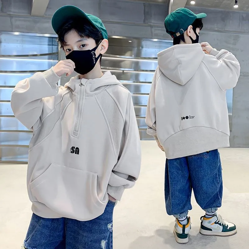 Hoodies Sweatshirts Boys Loose Pullover Hoodie Clothes for Teens Fashion Sweatshirt Spring Casual Streetwear Cotton Cool Tops 6 8 10 12 14Years 230729