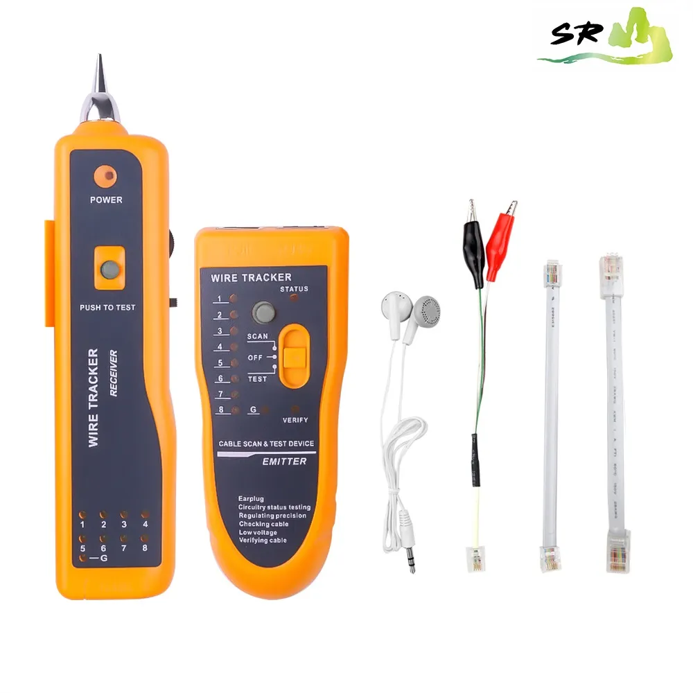 SR Network Cable Tester LAN Telefone Wire Tracker Diagnose Tone Tracer para STP UTP Cat5 Cat6 RJ45 RJ11 Detector Line Finder