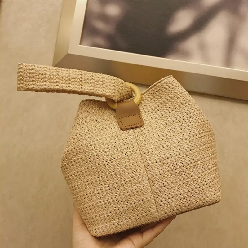 الأكياس المسائية من الكتان غير الرسمي قش راتان نساء اليدين Wicker منسوج الكتف Crossbody Bag Summber Beach Bali محافظ سيدة صغيرة حمل 230729