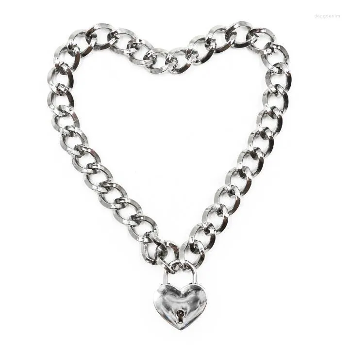 Pendant Necklaces 2023 Goth Harajuku Heart Love Lock Punk Necklace Igirl 90s Aesthetic Accessories Jewelry Choker E Boy Girl Collares Chains