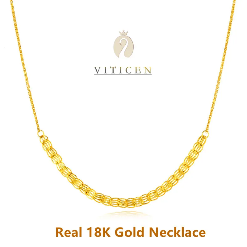 Strands Strings VITICEN Real 18k Gold Phoenix Necklace Women Au750 Jewelry Gift For Wife And Girlfriend In Fashion Classic Clavicle 230729