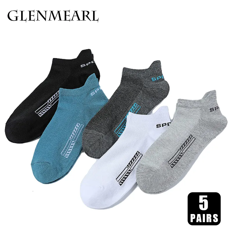 Chaussettes pour hommes 5 paires coton court hommes chaussettes haute qualité équipage cheville respirant maille sport décontracté doux été femmes LowCut chaussettes pour homme 230729