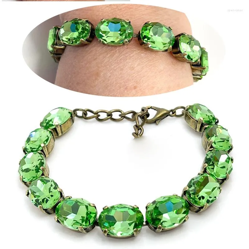 Kettingen Handgemaakte Groene Kristal Ingelegde Armband Voor Vrouwen Meisje Eenvoudige Prachtige Koperen Klauw Ketting Kraag Bruiloft Bruids Partij Sieraden