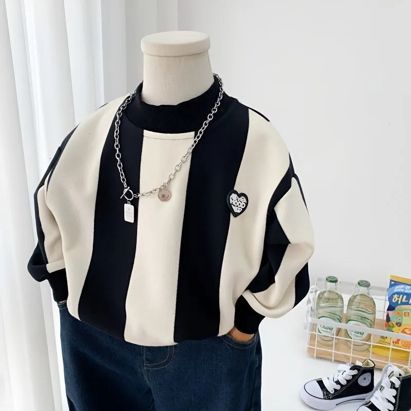 Hoodies Sweatshirts Boys' striped sweaters spring clothing Children's pullover Spring and autumn top trend 230729