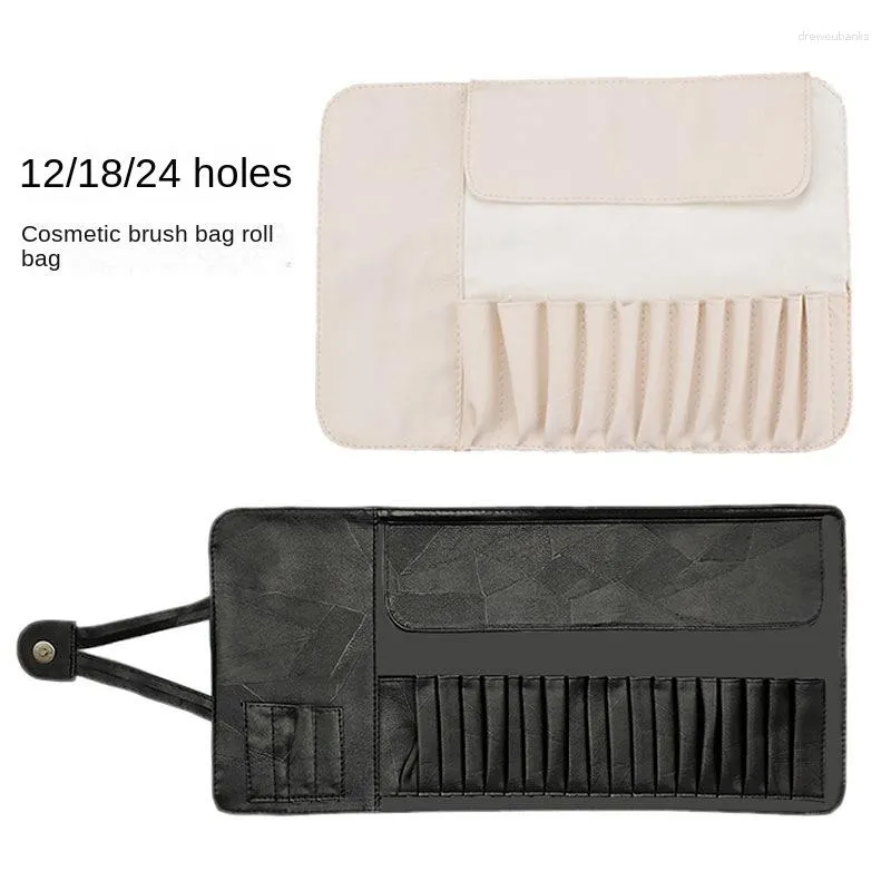 Cosmetic Bags 12/18Hole Make-Up Brushe Bag Functional Cosmetics Case Travel Organizer Make Up Brushes Protector Makeup Tools Rolling Pouch