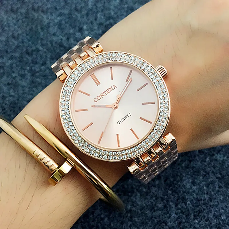 Luxury Stainless Steel Womens Quartz Elizabeth Holmes Wristwatch