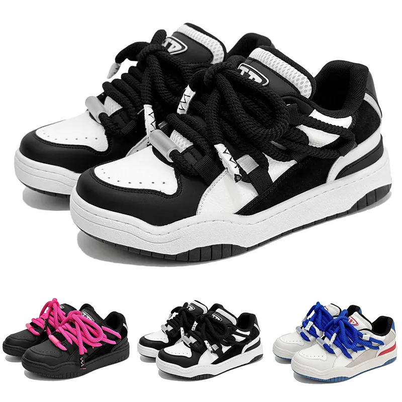 Designer multicolorido estilo casal padaria desconto sapatos casuais para homem mulher preto rosa azul branco esportes casuais tênis esportivos ao ar livre