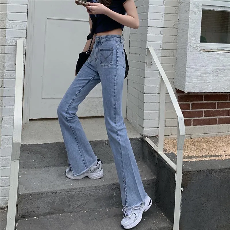 Kadın Kotları 2023 Slim-Fit Pantolon Kore Moda Yüksek Belli Kadın Gündelik Sokak Giyim Lim-Fit Skinny Denim Pantolon Kadın Kızlar