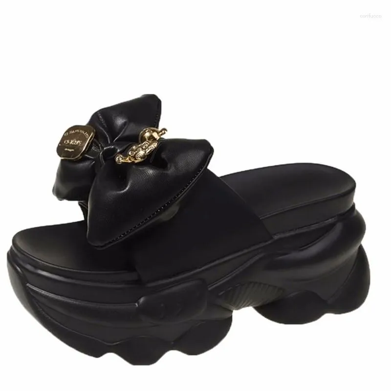 Pantoufles 8CM femmes Chunky été 2023 haute plate-forme chaussures à semelles compensées femme antidérapant plage tongs fond épais Sandalias Mujer