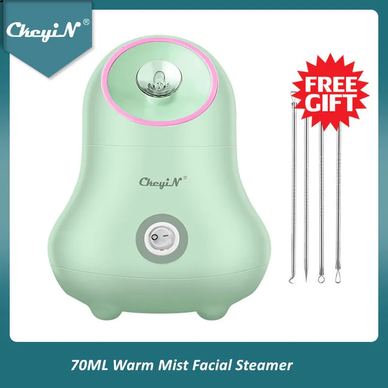 Steamer CkeyiN Steamer Nano Ionic Face Steamer Thuis Sauna Spa Warm Mist Luchtbevochtiger Verstuiver Huid Hydraterende Poriën Reinigen 48 230729