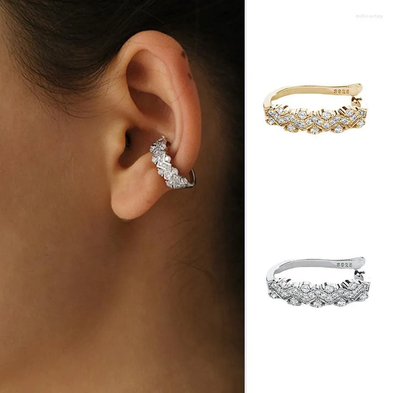 Dos Boucles D'oreilles Dainty Pas De Piercing Oreille Trou Clip Pour Femmes Incrusté Zircon Conque Orbital Kpop Manchette Boucle D'oreille Bijoux De Mode EF055