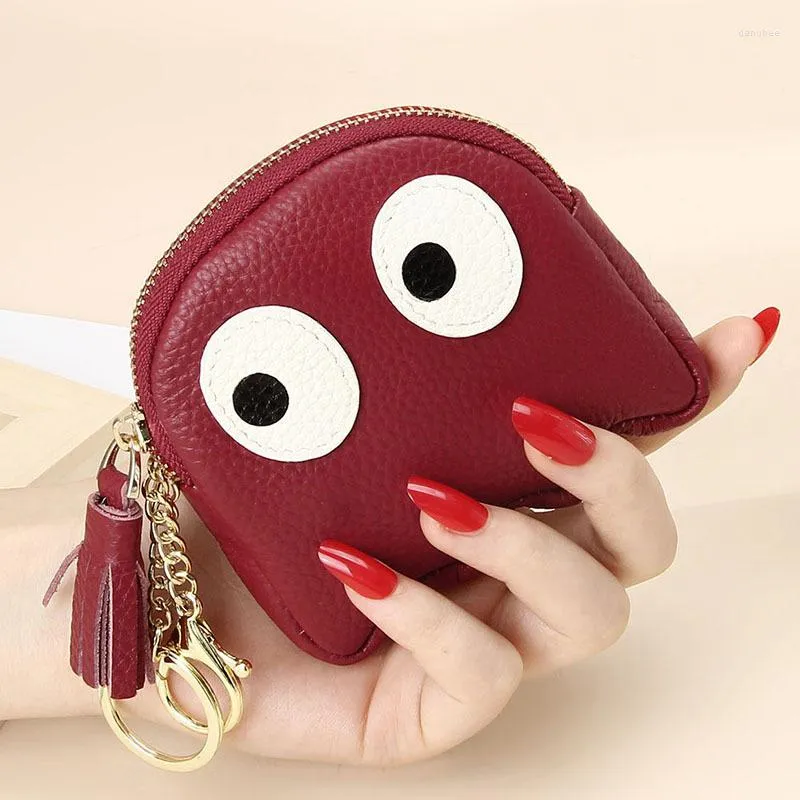 Wallets Cute Coin Purse Mini Card Case Female Ins Style Cartoon Wallet Leather Bag With Key Holder For Girls Creative Gifts