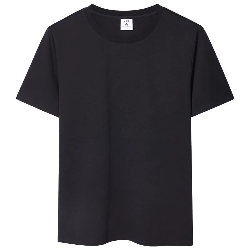 新品●Cotton Silk Useful Halfsleeve Tshirts Men's Short Sleeve Silk Cotton Blend T-shirt Solid Color Loose Fit
