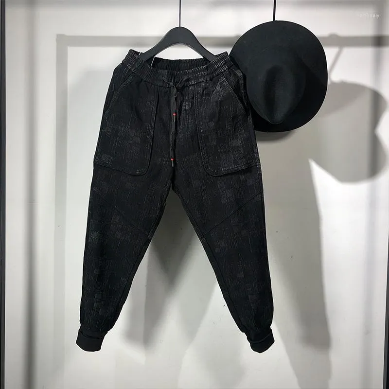 Pantalons pour hommes Owen Seak Hommes Casual Cross High Street Wear Longueur Cargo Vêtements Pantalons de survêtement Printemps Harem Noir