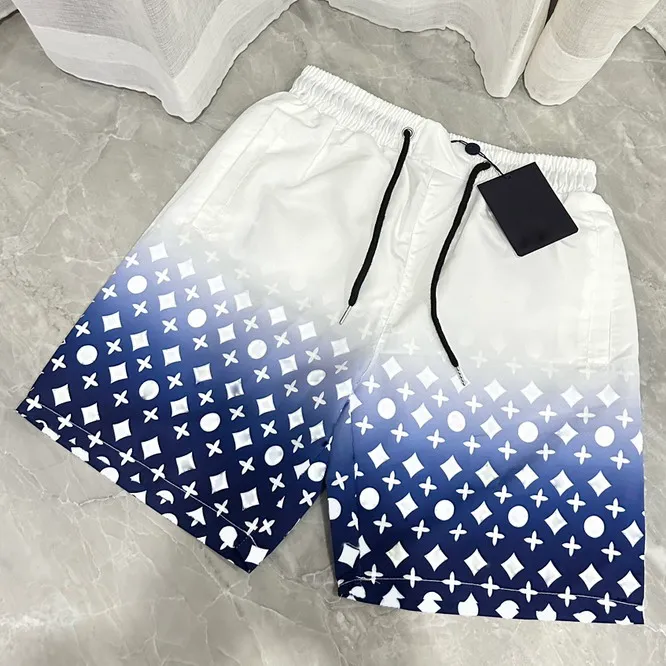 Shorts de grife masculinos de moda verão calções casuais estampados azul e branco calças de praia masculinas roupas de banho