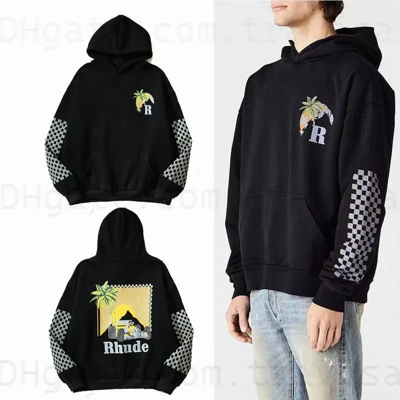 Erkek Hoodies Sweatshirts Erkekler Yeni Rhude Hoodie 23SS Kadın Tasarımcı Erkek Kadınlar Sonbahar Moda Günlük Kakiller ABD Boyut 555 S-XL7Y087Y08SD71CFRO