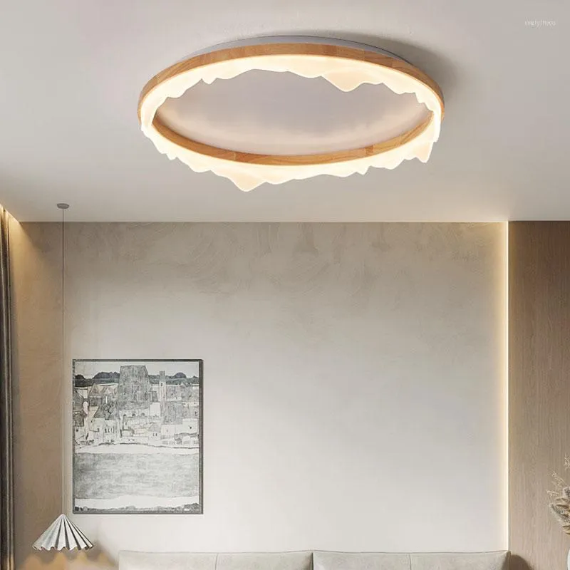 Taklampor trälampa för sovrum vardagsrum modern inredning heminredning studie kök loft smart ljuskrona led ringar ljus fixtur
