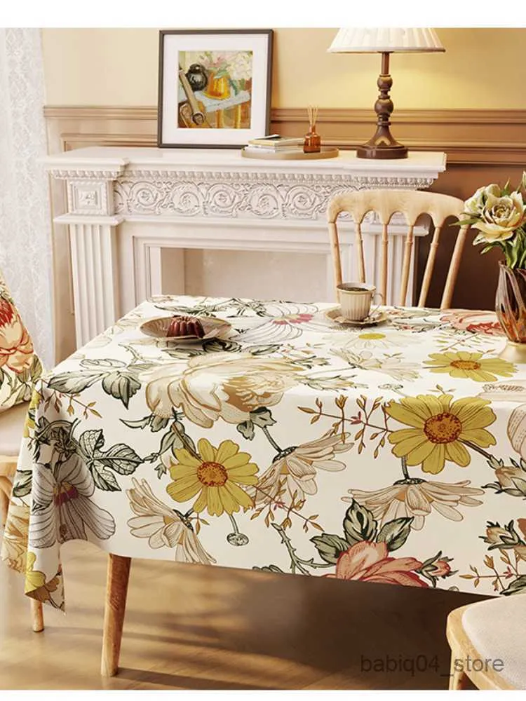 Bordsdukstil Tabellduk Vattentät och oljebeständig ljus LuxuryTableCloth High-end Rectangular Small soffbord Tabellduk R230801