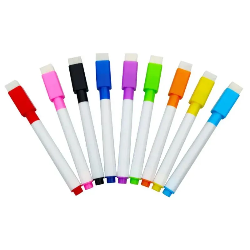 Whiteboard Marker Magnetic Whiteboard Pen Dry Erase White Board Markers Magnet Pens Built In Eraser Office School Supplies LX4072