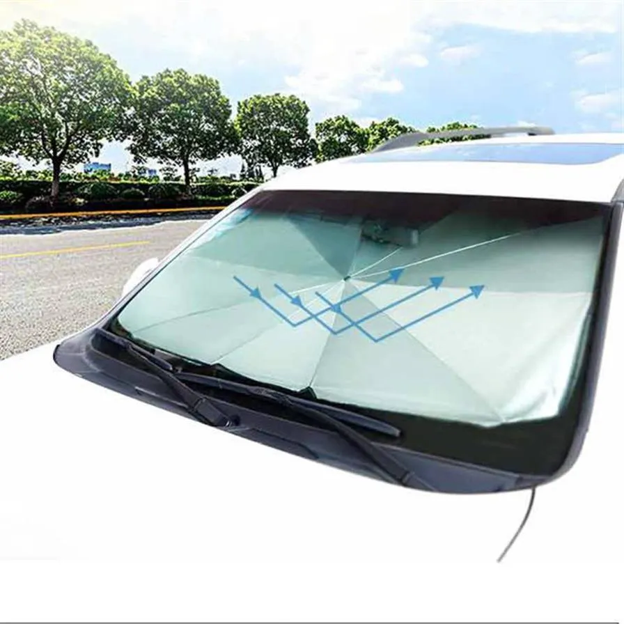 Couverture de pare-soleil de voiture isolation thermique fenêtre avant Protection intérieure 145CM pare-brise pliable pare-soleil Umbrella244A