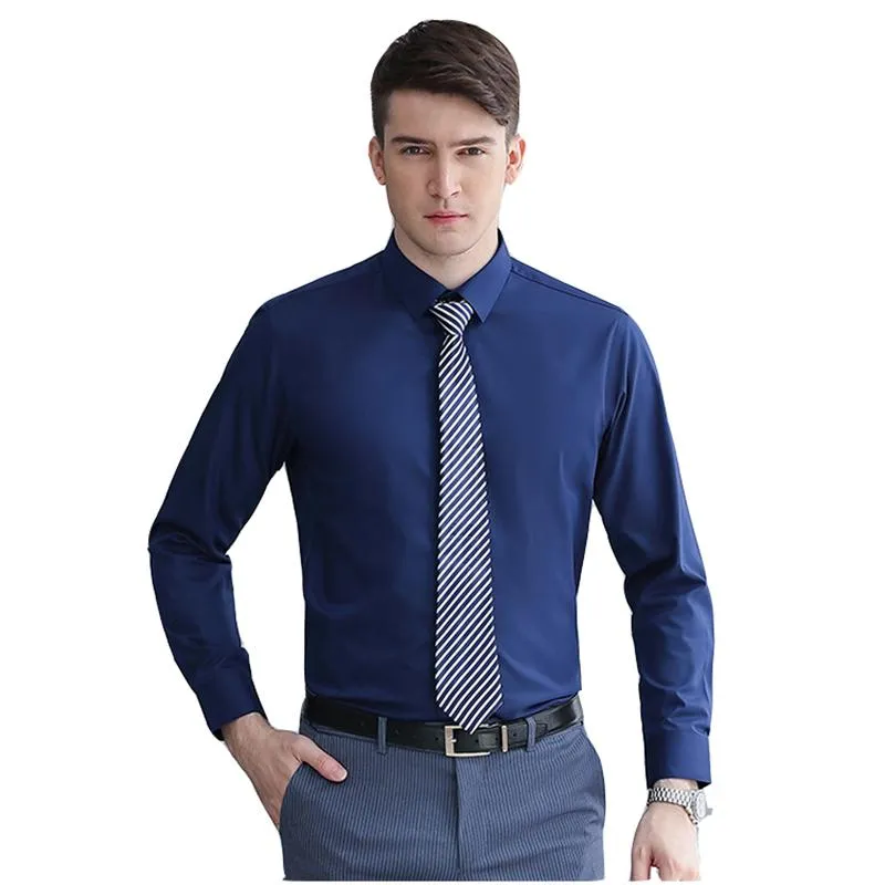 Camisas sociais masculinas camisa social formal branca azul preta manga longa para uso escritório vendedores blusa