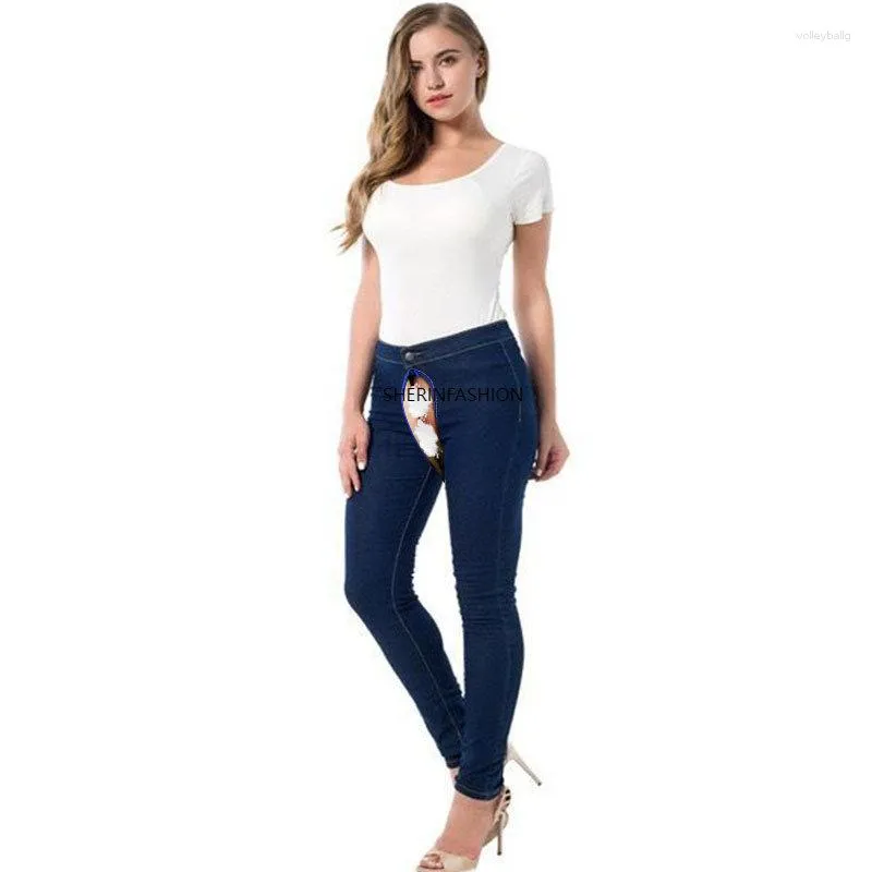 Jeans femme Invisible ouvert entrejambe pantalon Stretch confortable dame taille haute coupe ajustée Denim avec poche coton doux sexe en plein air