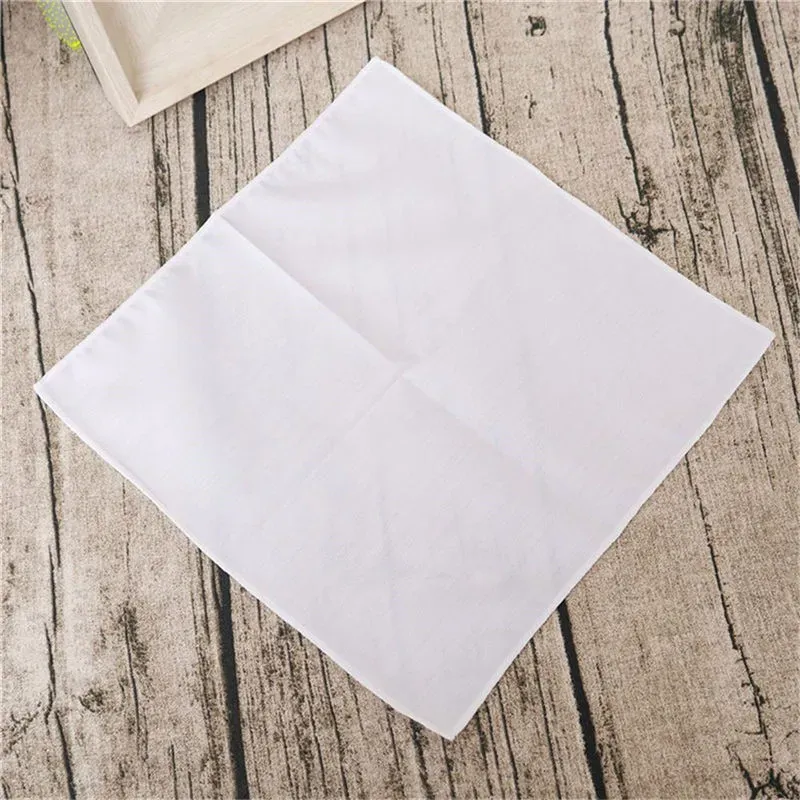 Pocket Squares Handkerchiefs Mens White Cotton 23x23cm Suits White Pocket Handkerchiefs Gentlemen Suit Accessories Square Handkerchief