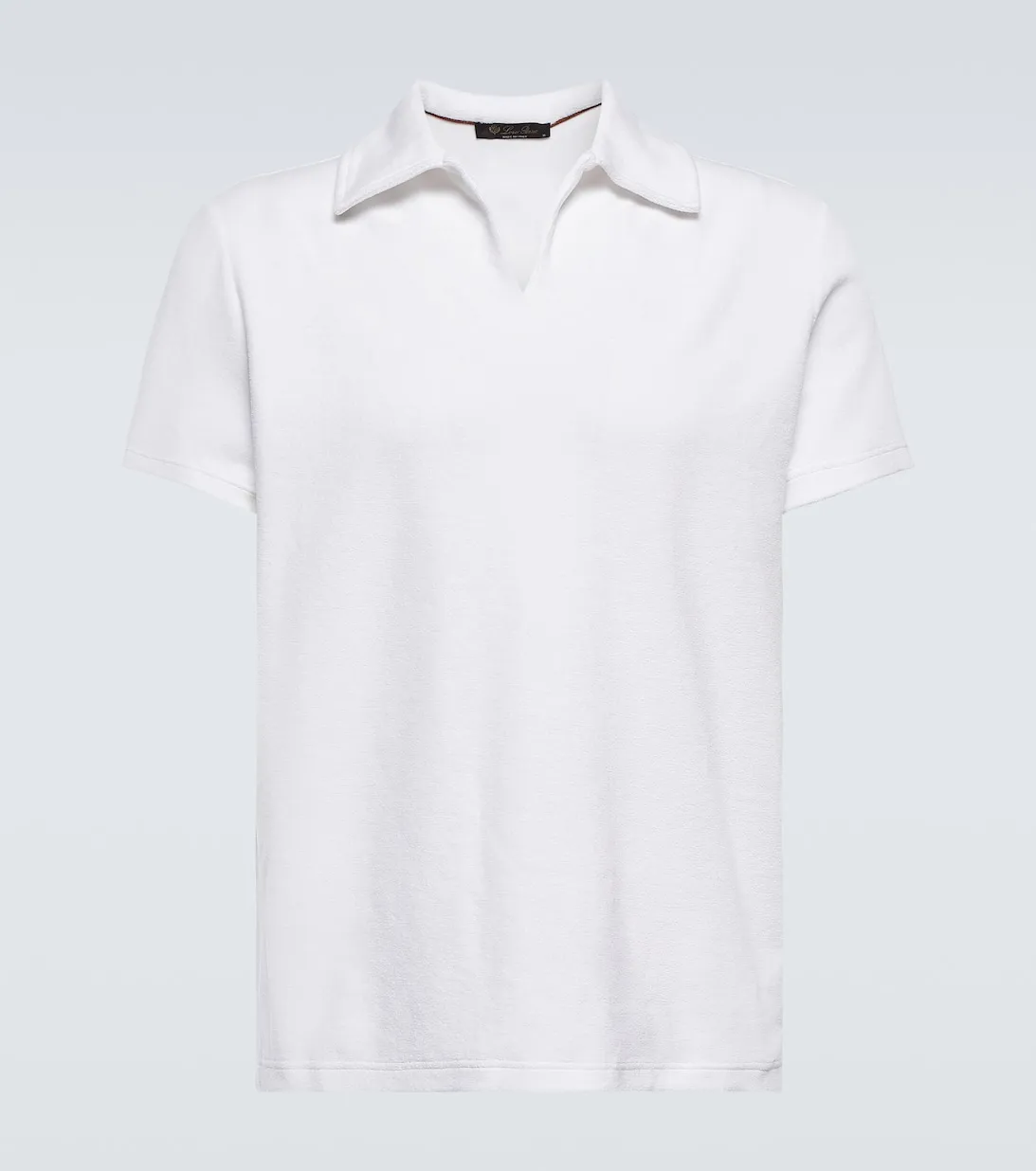 Camisas polo masculinas de grife verão Loro Piana algodão e seda polos camisa casual tops manga curta camiseta branco