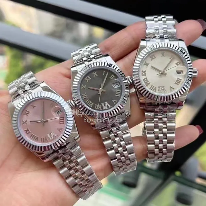 Kadınlar Otomatik Saat Tasarımcısı Klasik 31mm Mekanik Saat 904L 6 noktalı elmas kadranlı tüm paslanmaz çelik kayış 007 Safir Su Geçirmez İzle Montre de Lux