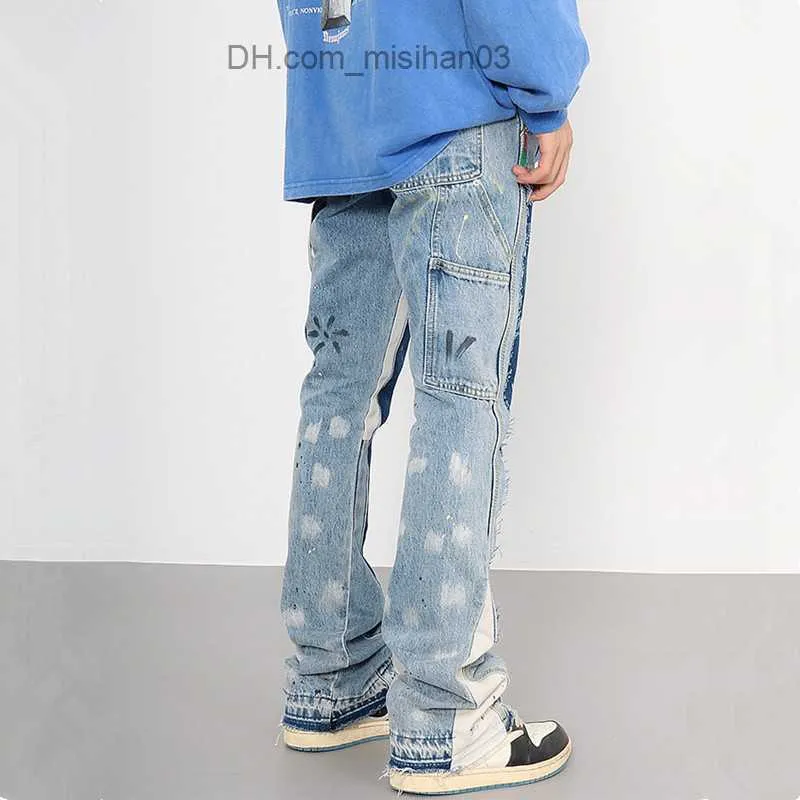 Herrenhose 2023 Y2K Straßenkleidung Glitzertasche Jeans Cargohose Herrenbekleidung waschen blau gerade neue Kpop Denim Hose Vetement Homme Z230801