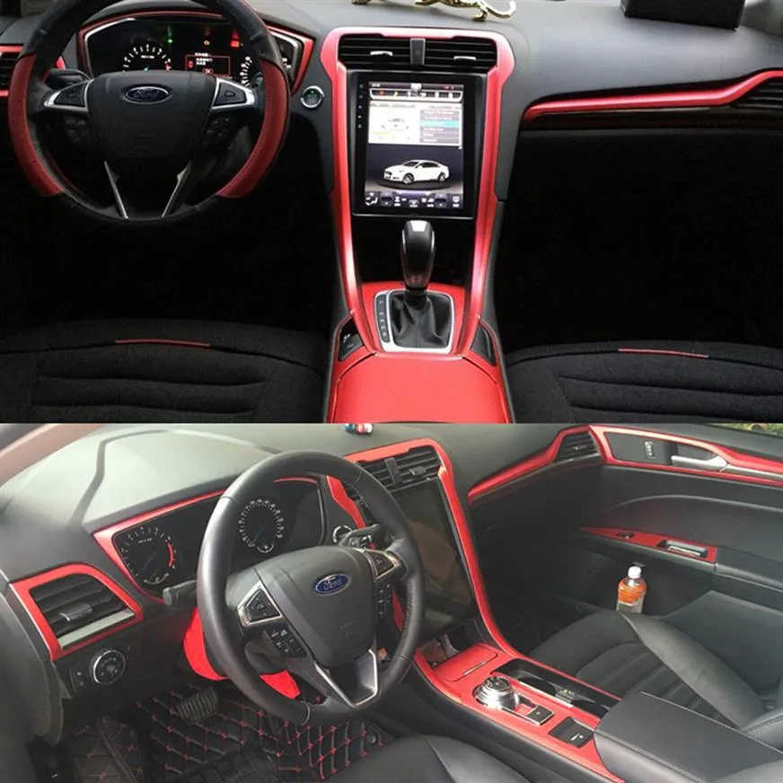 För Ford Mondeo MK4 5 2013-2018 Interior Central Control Panel Door Handle 5dCarbon Fiber Stickers Decals Car Styling Accessorie291R