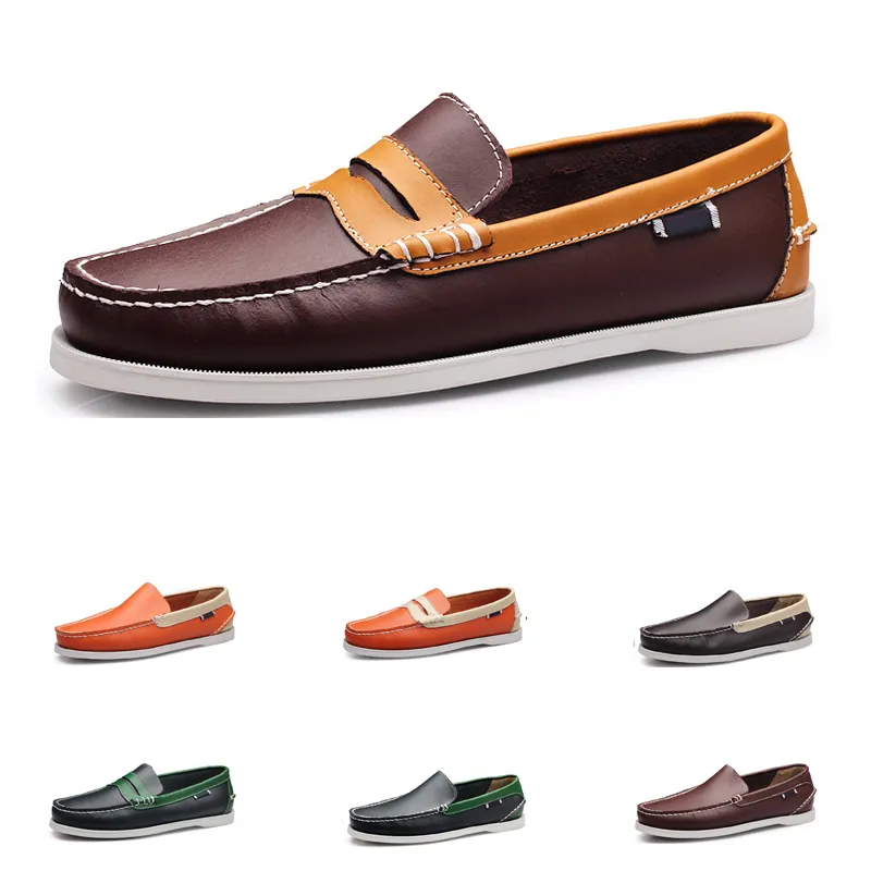 Successful men's casual multi-functional real leather shoes orange-brown outdoor leisure eur 40-45