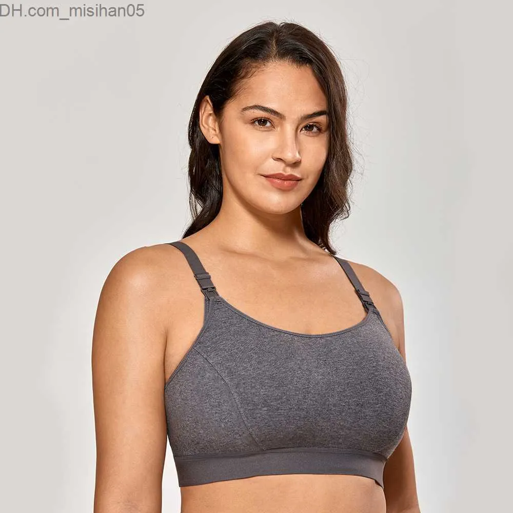 Gratlin Women's Plus Size Nursing Sports Bra Cotton Breastfeeding