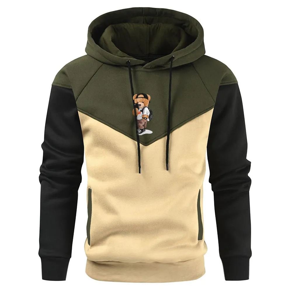 Teddy bear color store block hoodie
