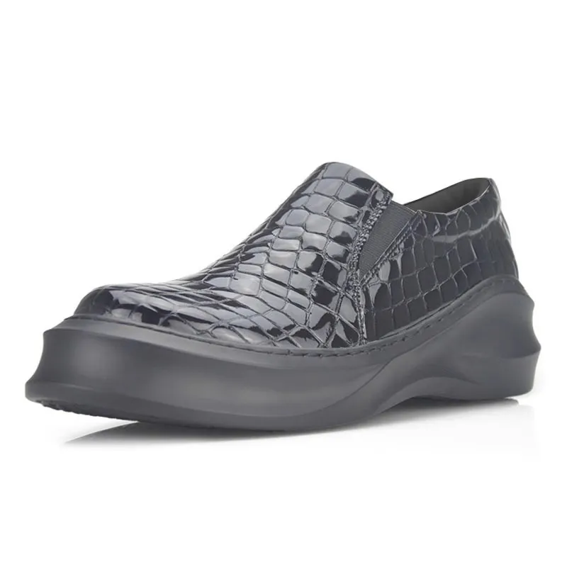 Steinmuster Herrenschuh Handgemacht Man Society Schuhe Glitzer Lackleder Herren Straßenschuhe Mode Loafer Plus Größe 45