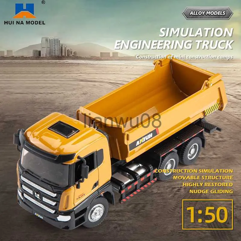 Diecast Model Cars Huina 1405060 Diecasts Toy Vehicles Backhoe Loader cars trucks Dump Truck Bulldozer Model Excavator Toys Collectables Gifts x0731
