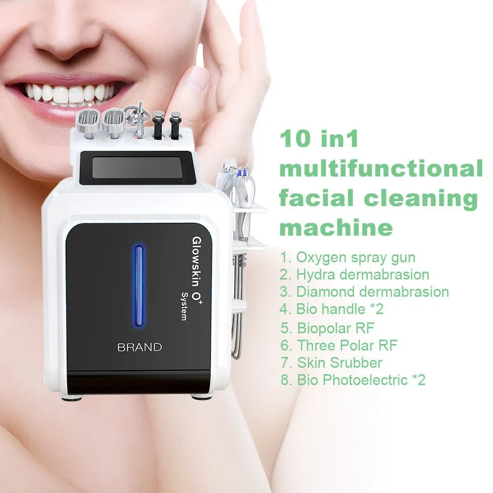 10 in 1 Wasserdermabrasion, Mitesserentfernung, Mikrodermabrasionsausrüstung, professionelle Hautstraffung, Augenlift, Wasser, Sauerstoff, Aufhellung, Schönheitsausrüstung