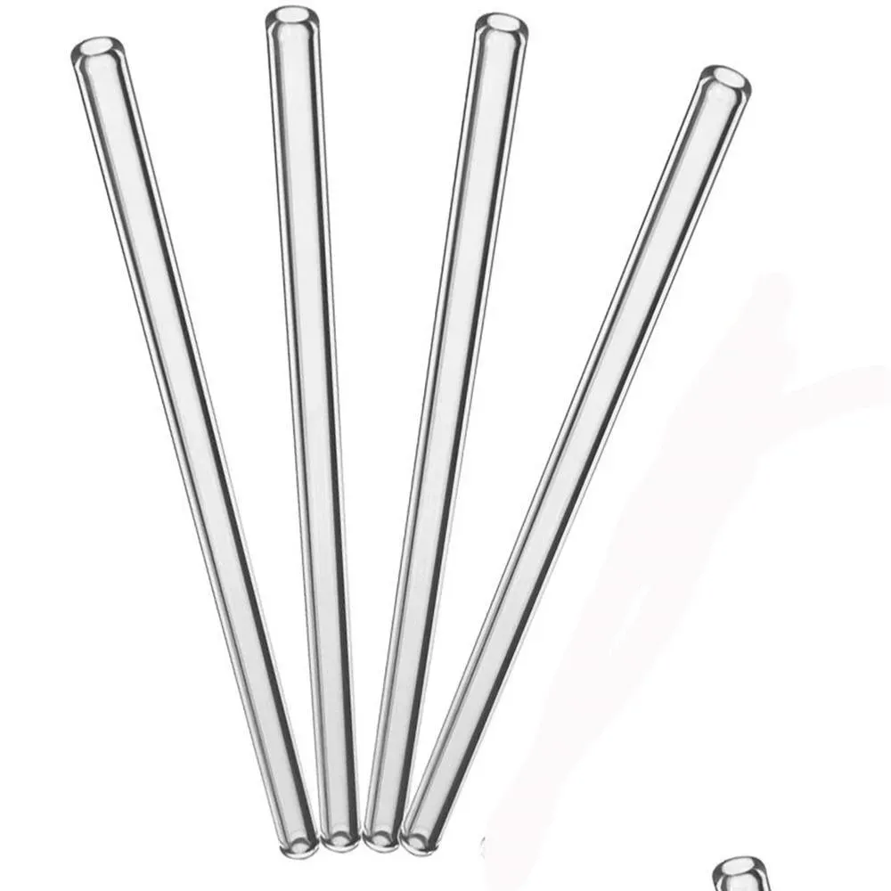 18cm/7inch reusable wedding birthday party straight clear glass drinking straws thick straws barware