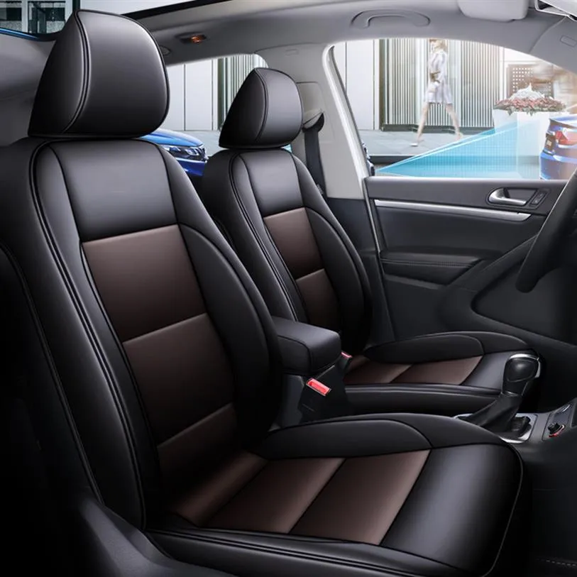 Пользовательский обложка кожаного автомобильного сиденья PU для Volkswagen VW Tiguan Cars Seats Seating Seport Sepet Set Set SET Внутренний водонепроницаемый автомобильные аксессуары269I