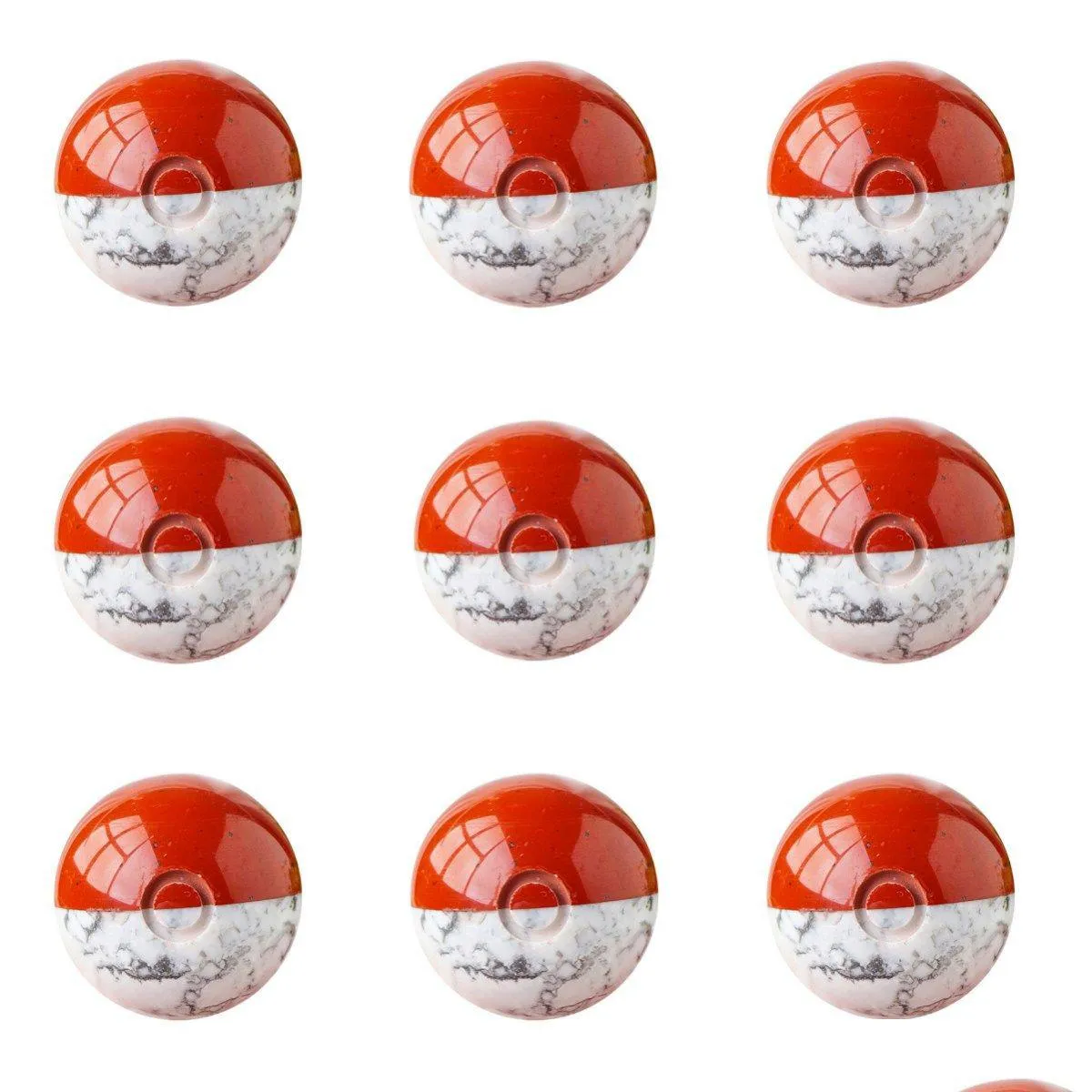 Loose Gemstones Handmade Craved Gemstone Spirit Balls Natural Howlite Red Jasper Genie Stone Game Play Spheres For Decor Drop Dhgarden Dhh2C