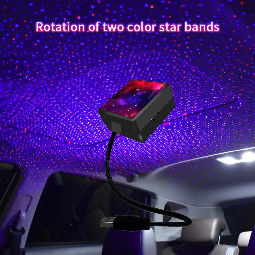 USB-stjärnljus aktiverade 4 färger och 3 belysningseffekter Romantiska USB-nattlampor Dekorationer för hembilsrumsfest tak230b