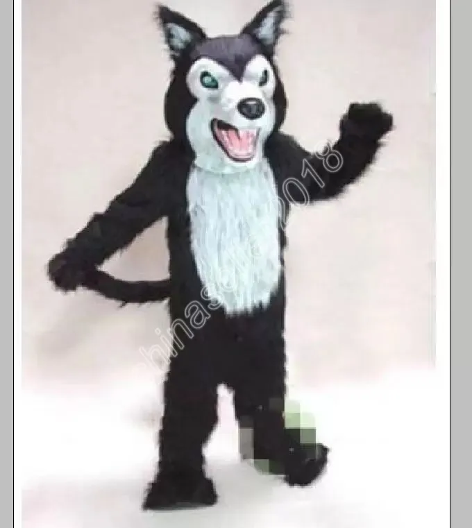 Black Wolf Husky Dog Fursuit Mascot Costume Unisex Adult Cartoon ...